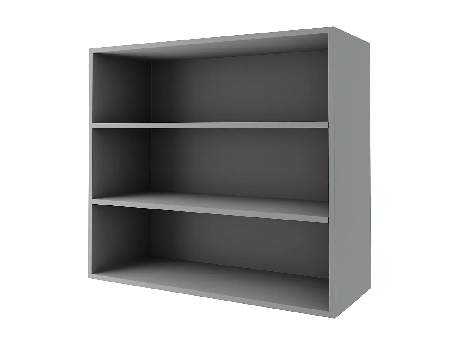 Küchenhängeschrank in Grau mit Hochglanz- und Mattoptik 90cm