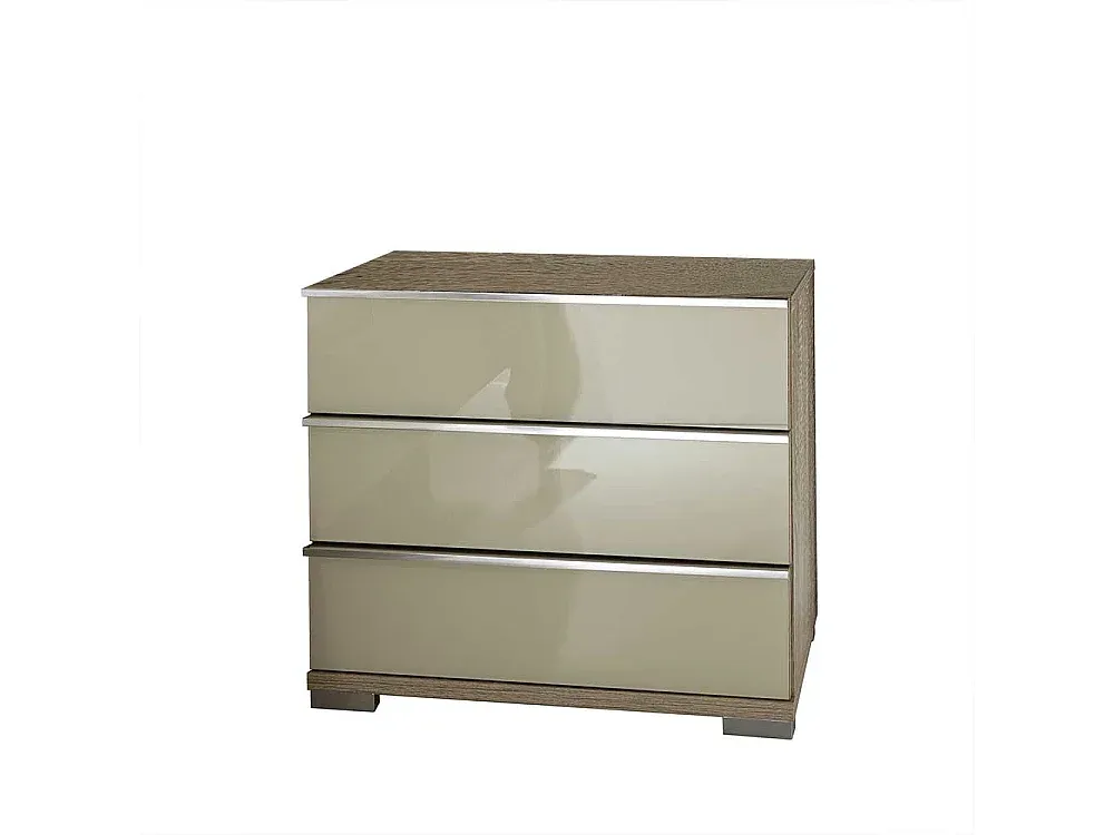 Moderner Nachttisch in cremefarbener Eiche