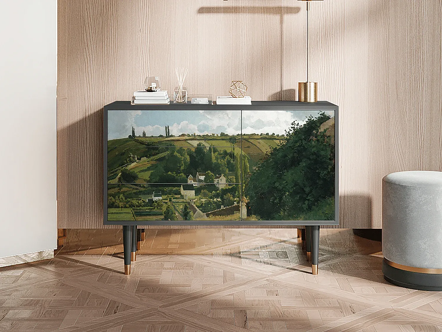 Sideboard mit Stauraum, anthrazit, 115x84x41 cm