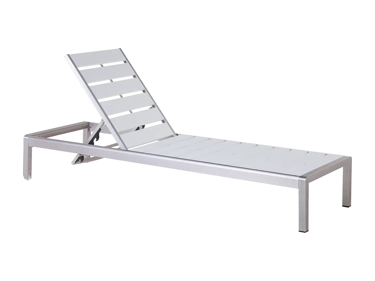 Verstellbare Sonnenliege aus Kunstholz in Weiß für den Garten
