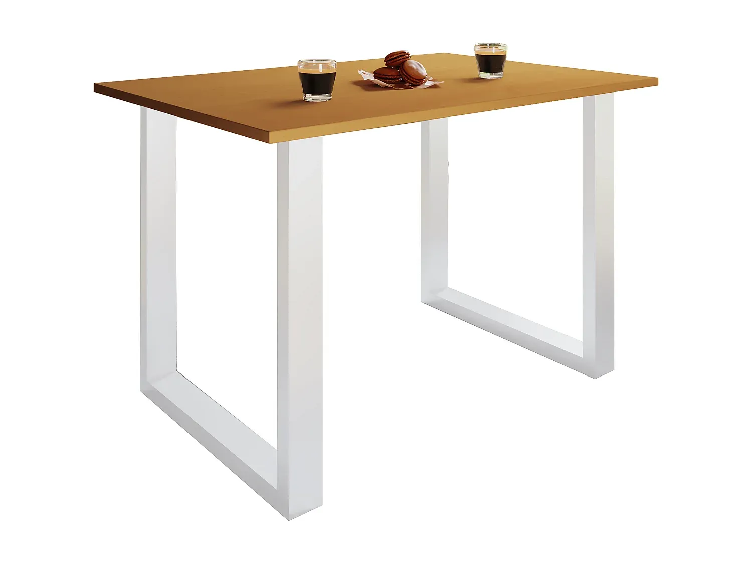 Moderner Esstisch aus Massivholz in Weiß