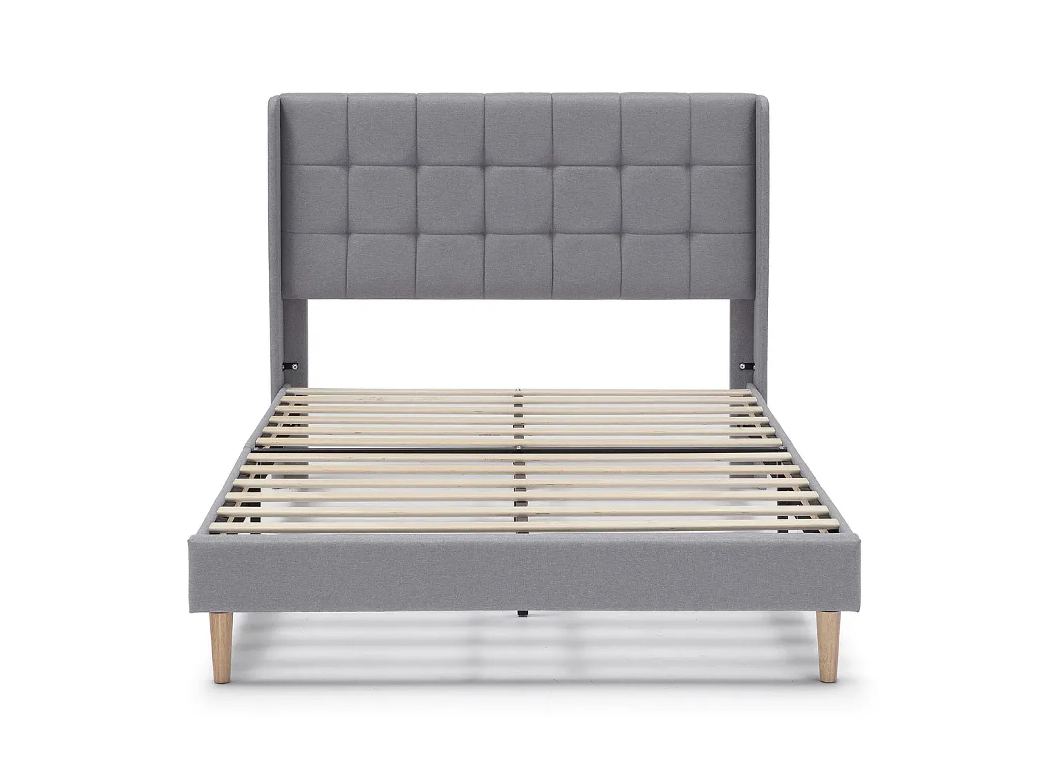 Modernes Polsterbett in Hellgrau 150x190 cm