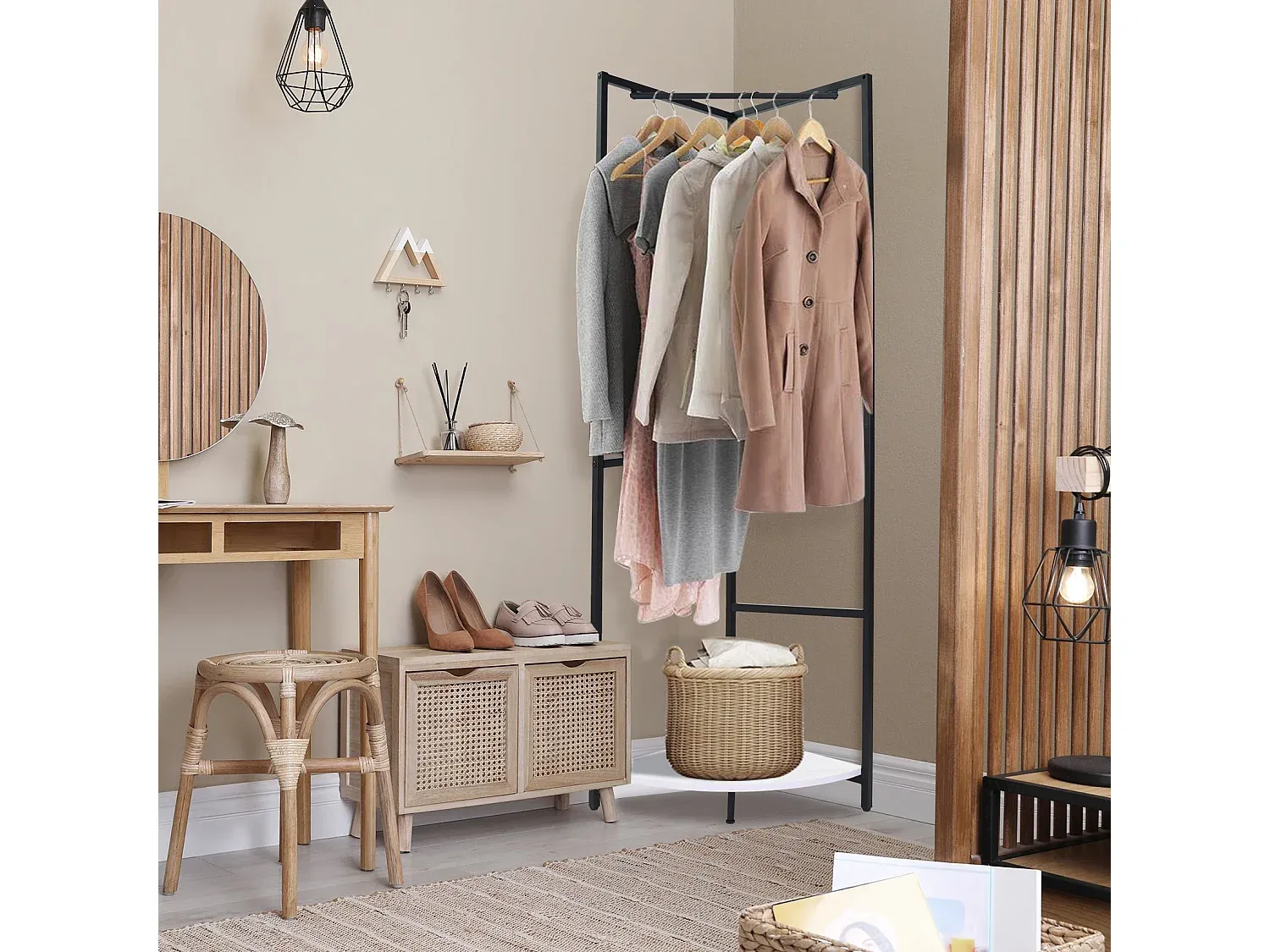 Multifunktionaler Kleiderständer mit Ablage für Wohn- und Schlafzimmer