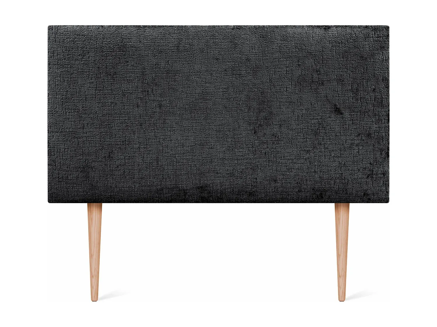 Naturwoll-Kopfteil 105 x 105 cm mit schwarzen Bettbeinen