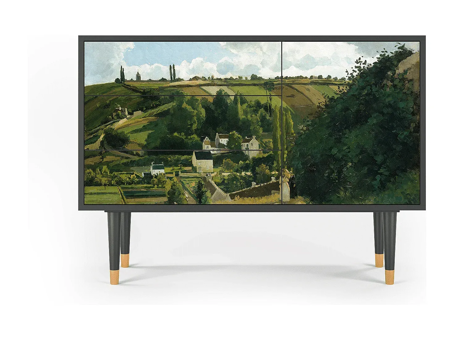 Sideboard mit Stauraum, anthrazit, 115x84x41 cm