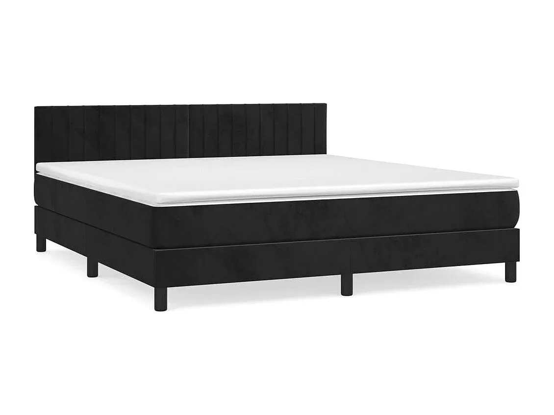 Elegantes Boxspringbett in Schwarz 180x200 cm aus Samt