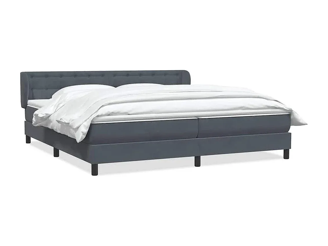 Elegantes Boxspringbett Dunkelgrau 180x220 cm aus Samt