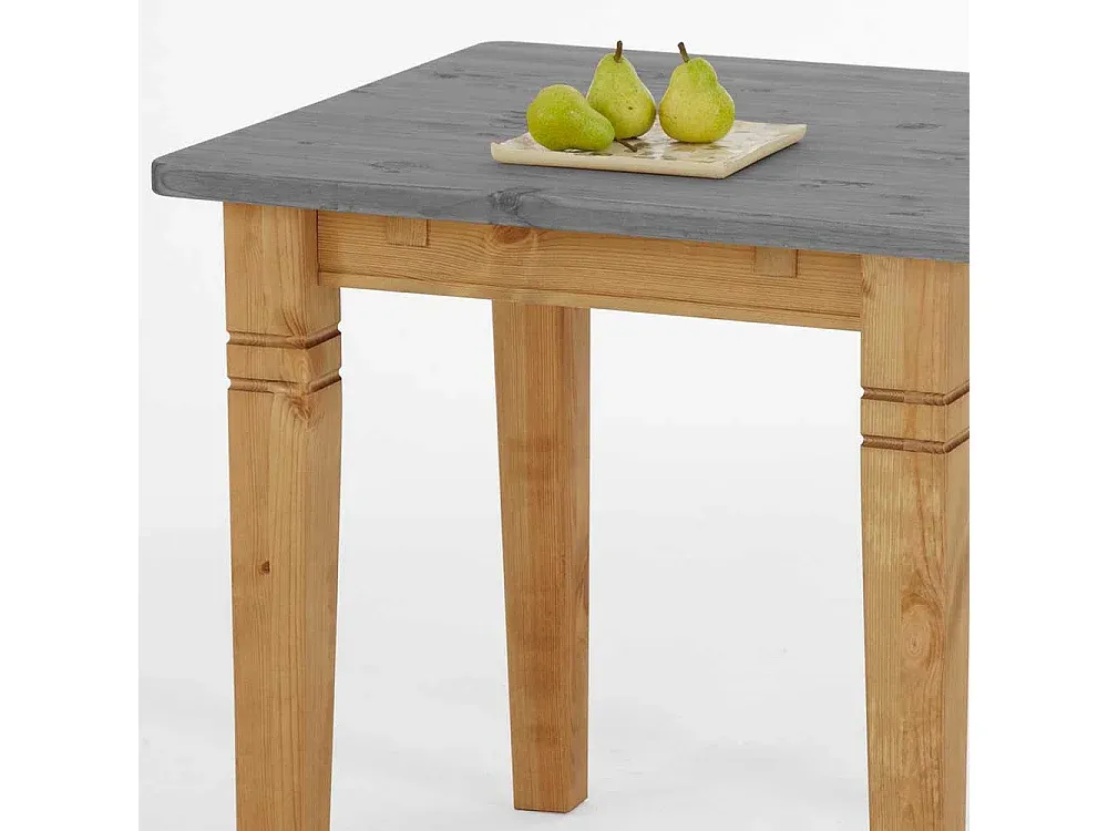 Grauer quadratischer Esstisch aus Kiefernholz