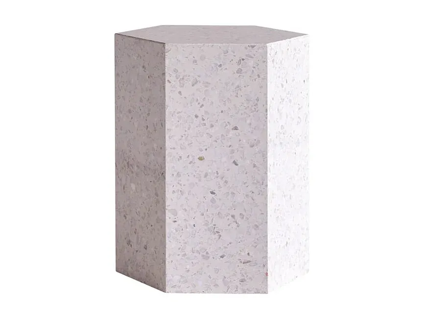 Elegantes Sofaende aus hochwertigem Terrazzo, Rosa