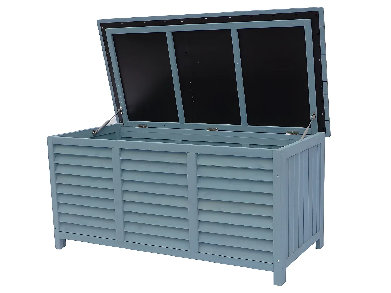 Holz Gartentruhe in Himmelblau, 130 x 64 x 60 cm