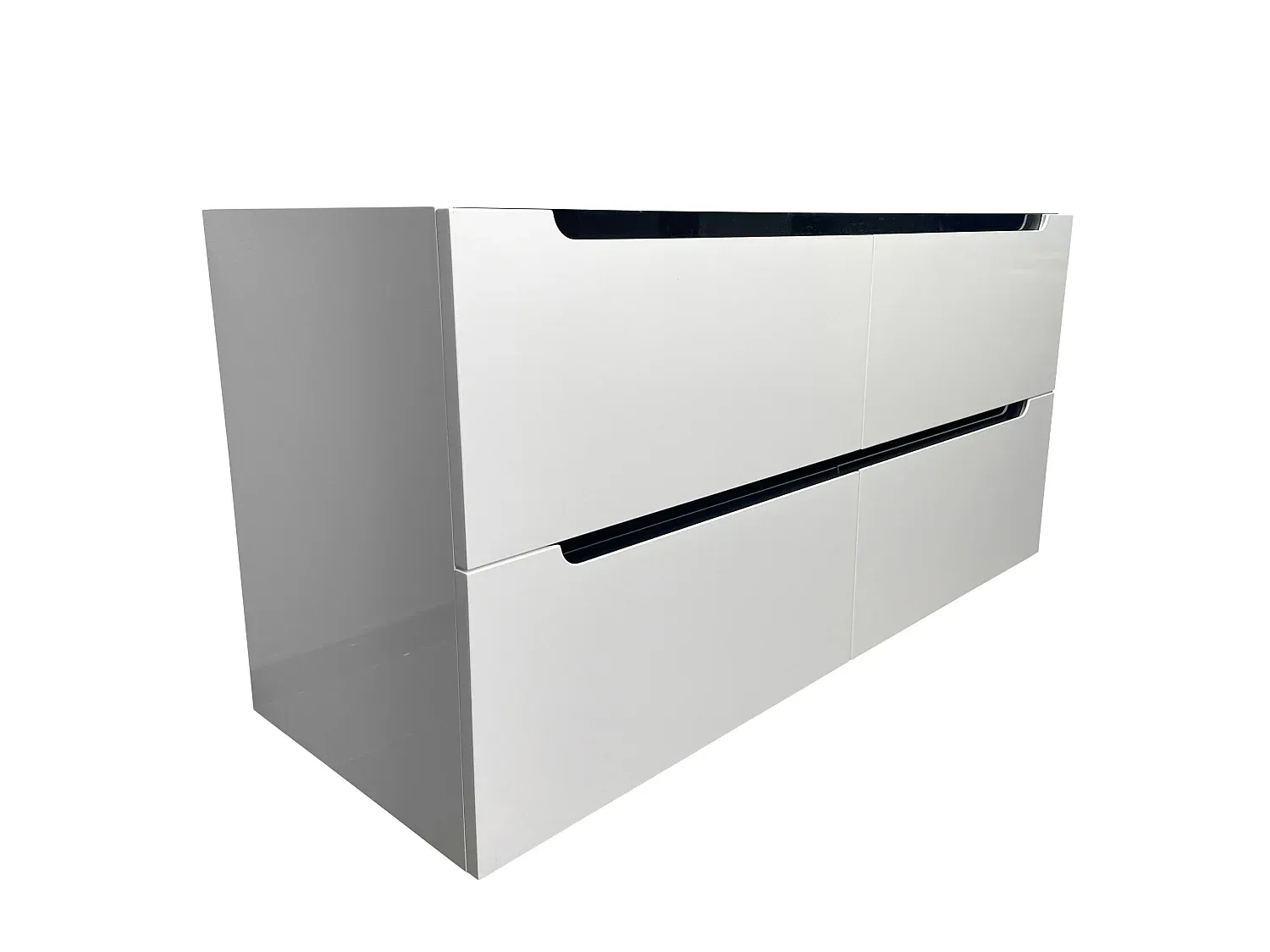 Hängender Waschbeckenunterschrank mit Doppelwaschbecken - Weiß