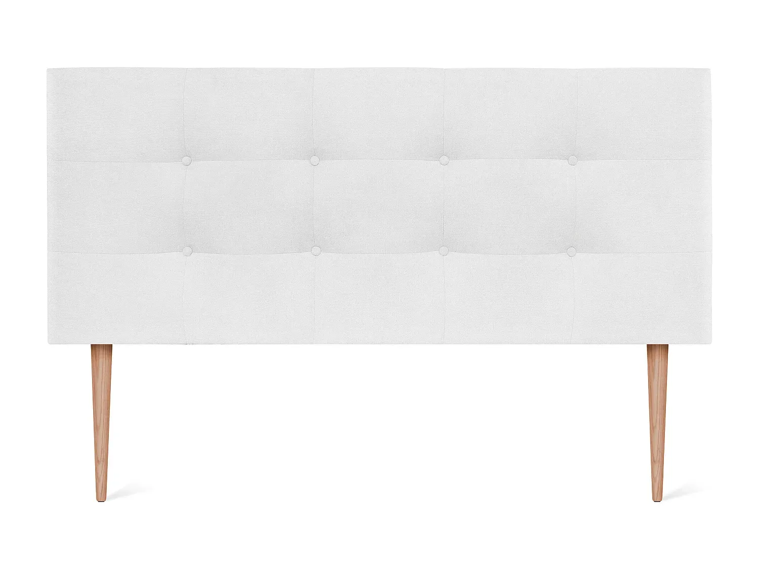 Polster-Kopfteil aus Stoff 135 x 115 cm mit Bettbeinen - Weiß