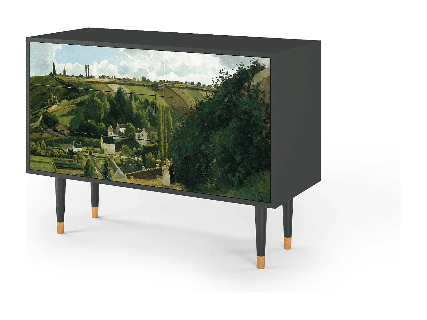 Sideboard mit Stauraum, anthrazit, 115x84x41 cm