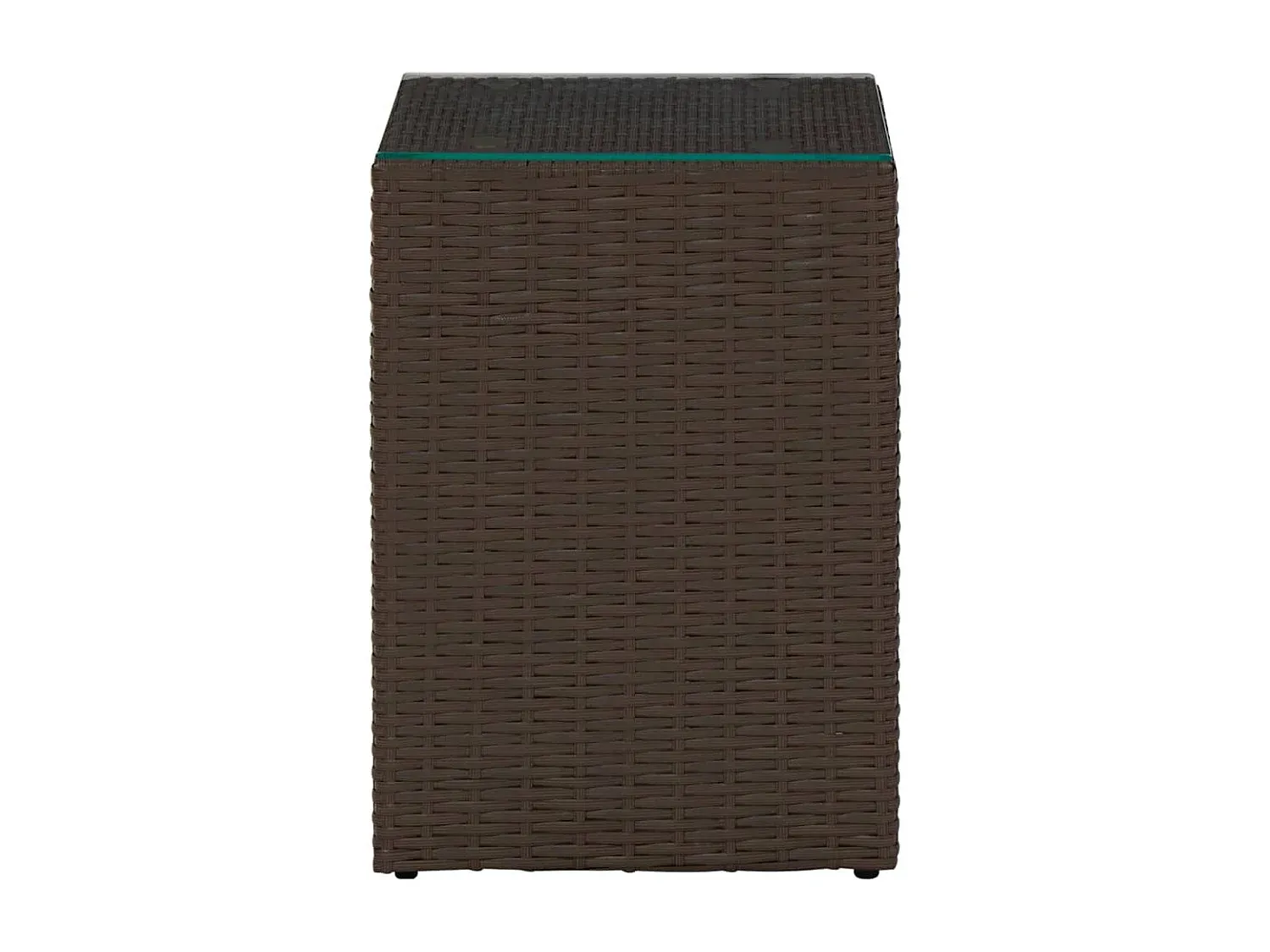 Beistelltisch-Set aus Glas und Rattan in Braun