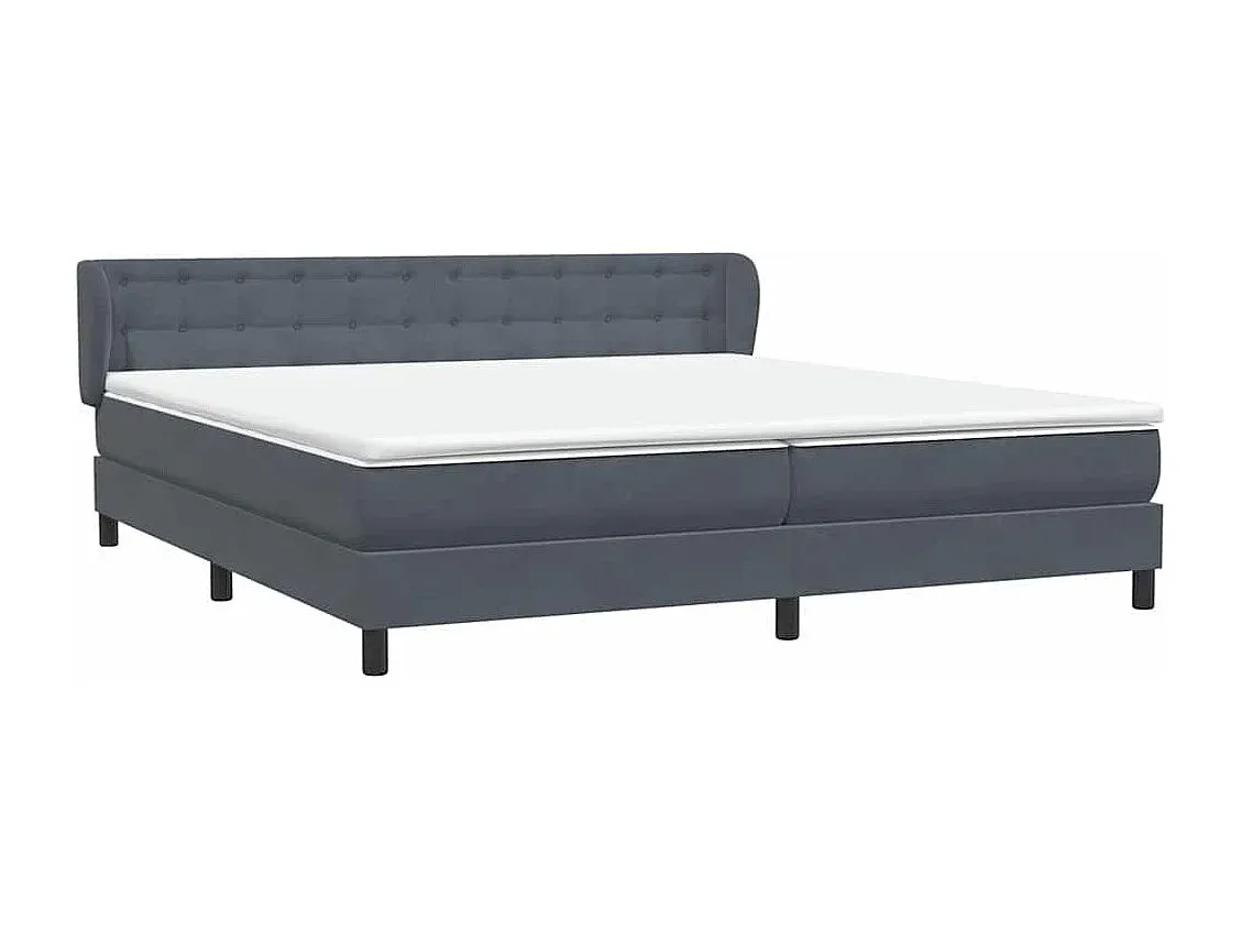 Elegantes Boxspringbett Dunkelgrau 180x220 cm aus Samt