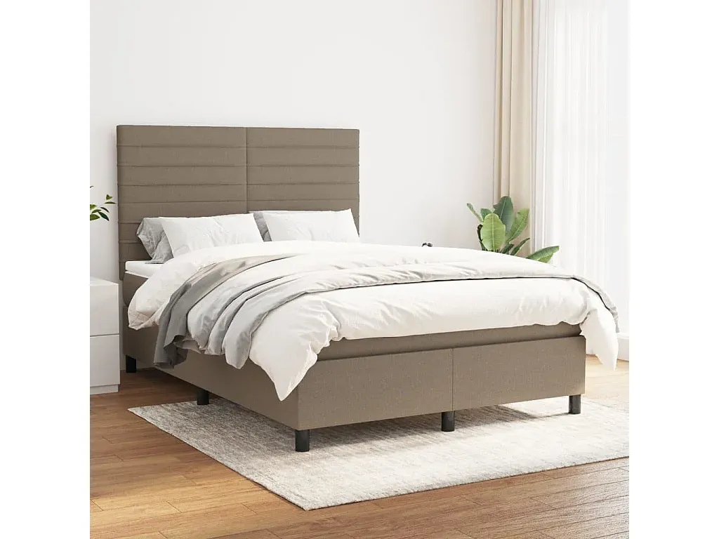 Komfortables Polsterbett 140x200 cm in Taupe
