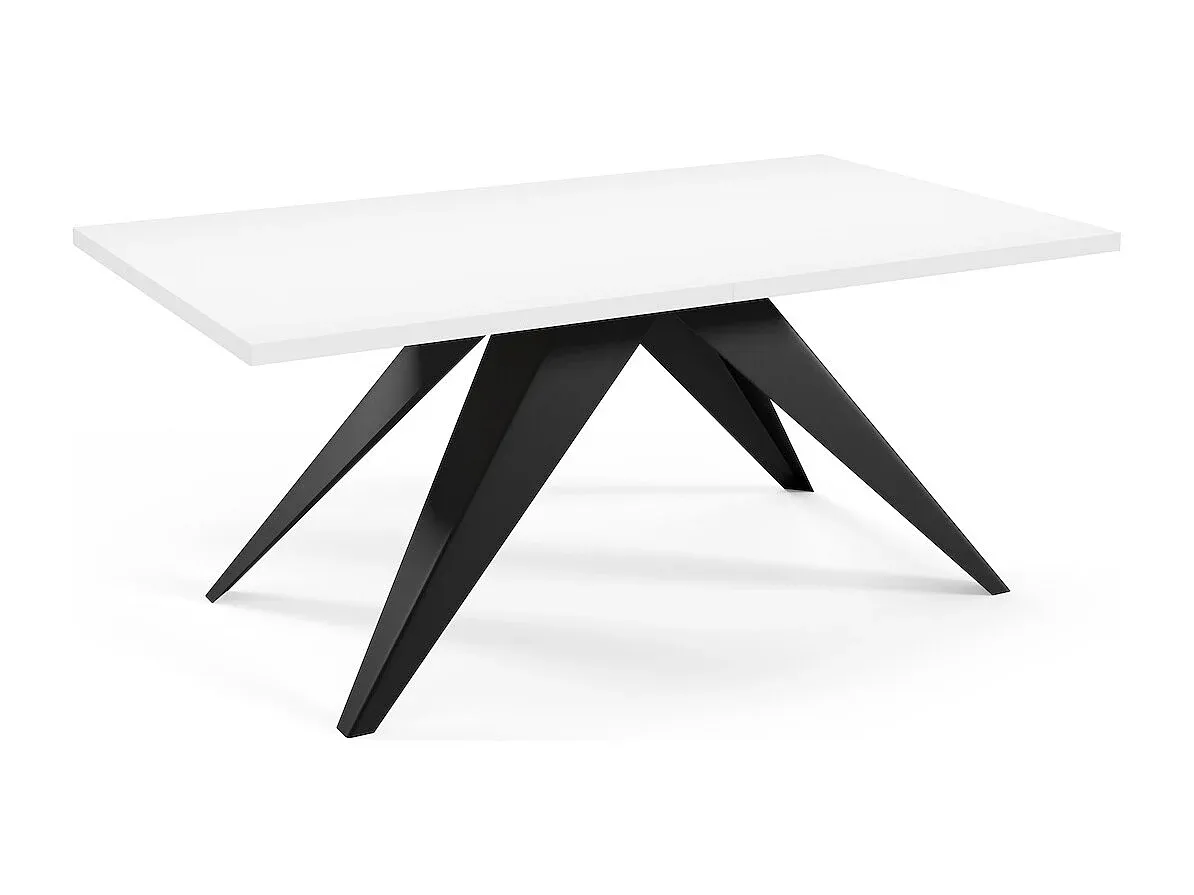 Moderner Ausziehbarer Esstisch in Weiß und Schwarz