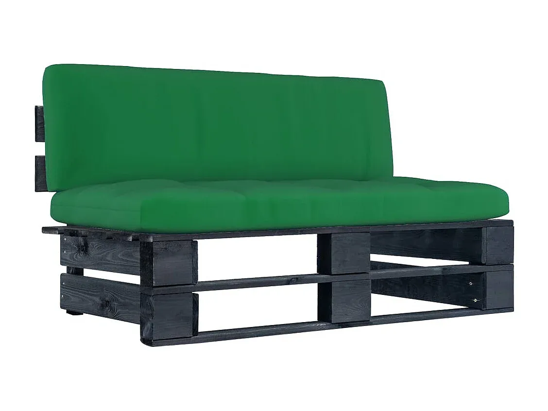Outdoor-Palettensofa aus Kiefernholz in Schwarz