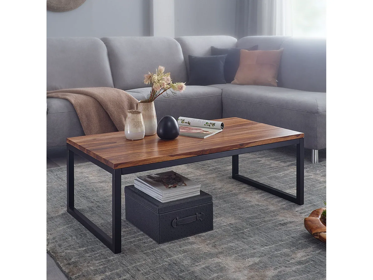 Holz-Couchtisch für Wohnzimmer, 110x40x60 cm