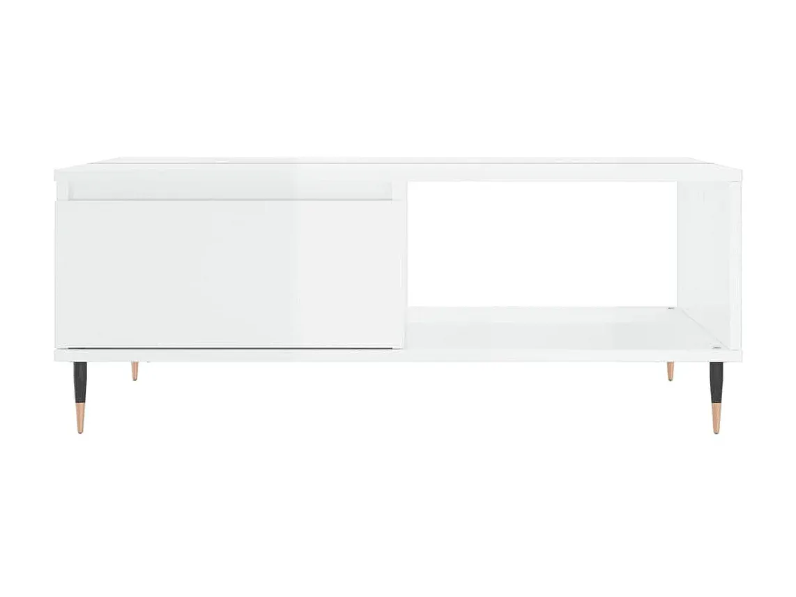 Moderner Hochglanz Couchtisch in Weiß