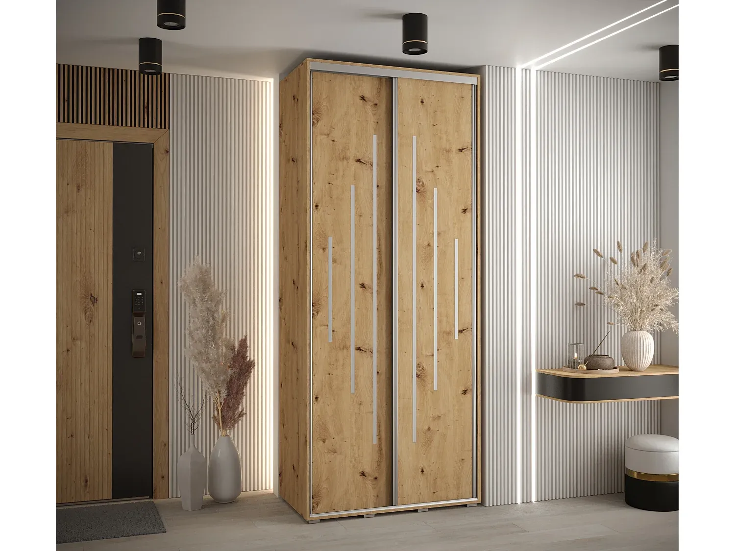 Moderner Kleiderschrank mit Schwebetüren, 2-türig