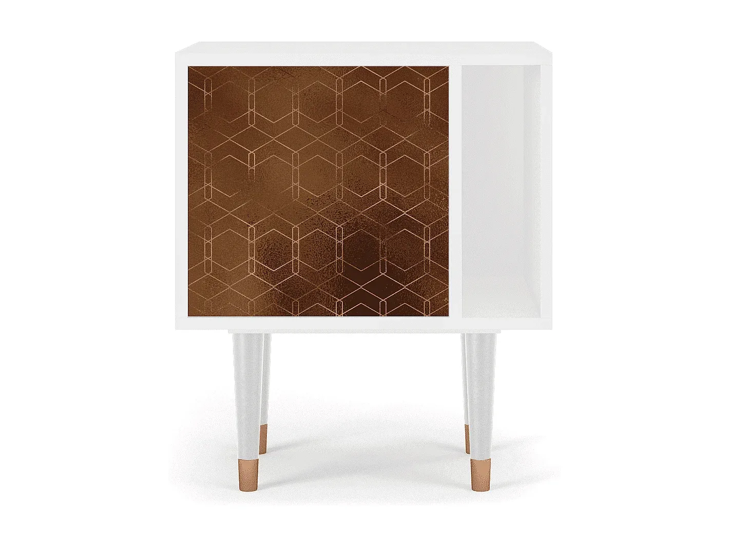Moderner Nachttisch in Schokolade und Weiß