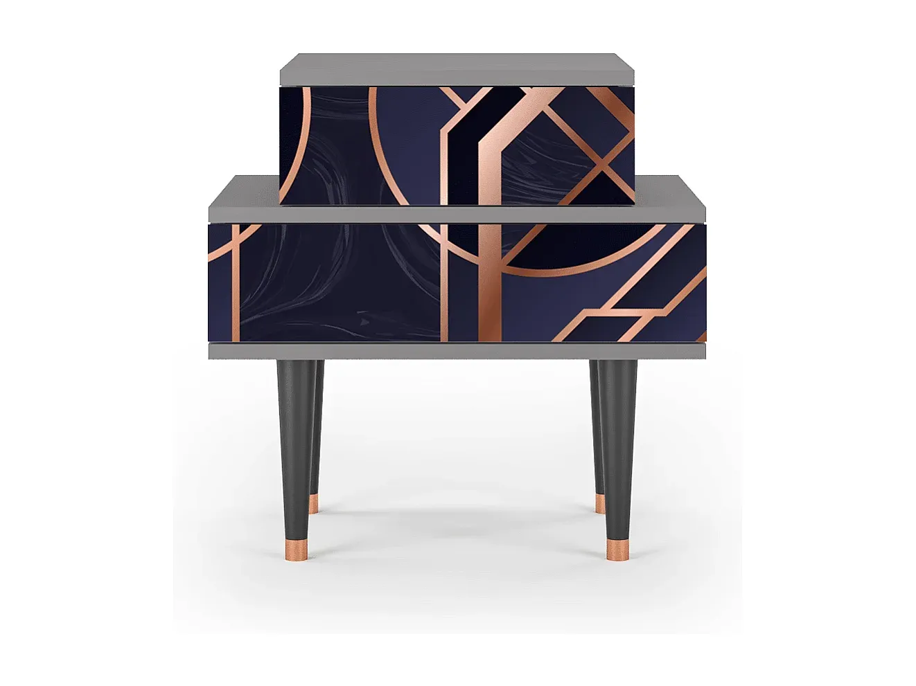 Moderner Nachttisch in Grau, 58x41 cm