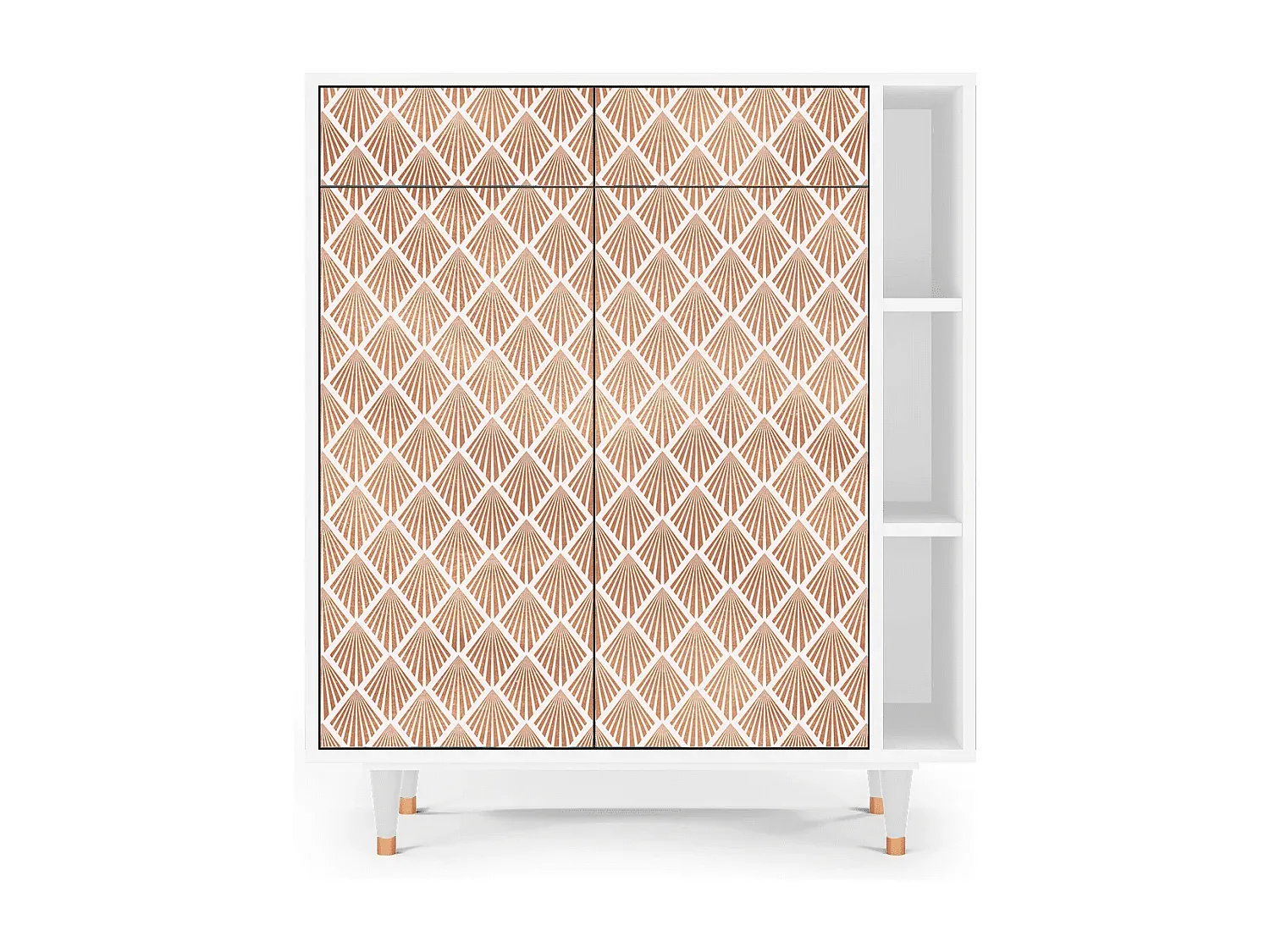 Elegantes Sideboard mit Stauraum, Pastellfarben, Weiß