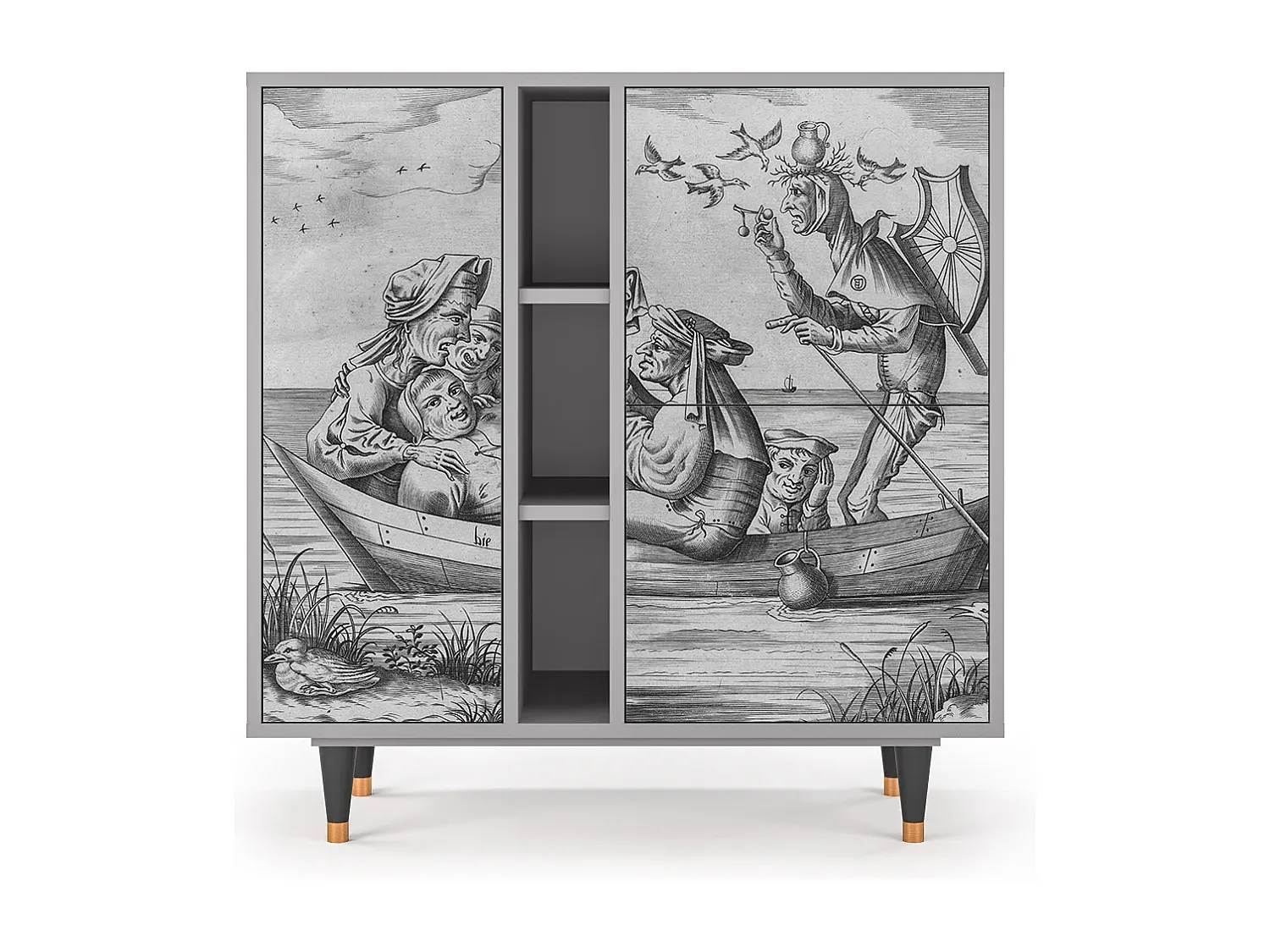 Modernes Sideboard mit Stauraum in Blau und Grau