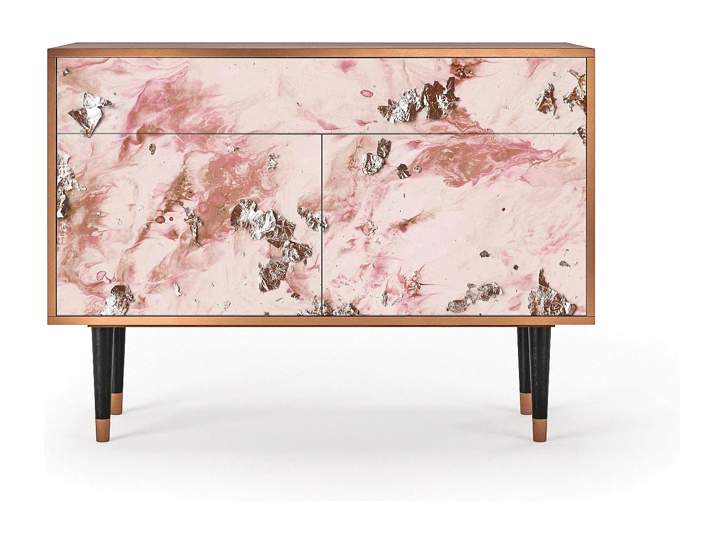 Moderner Sideboard in Walnuss Optik, 115x85x48 cm