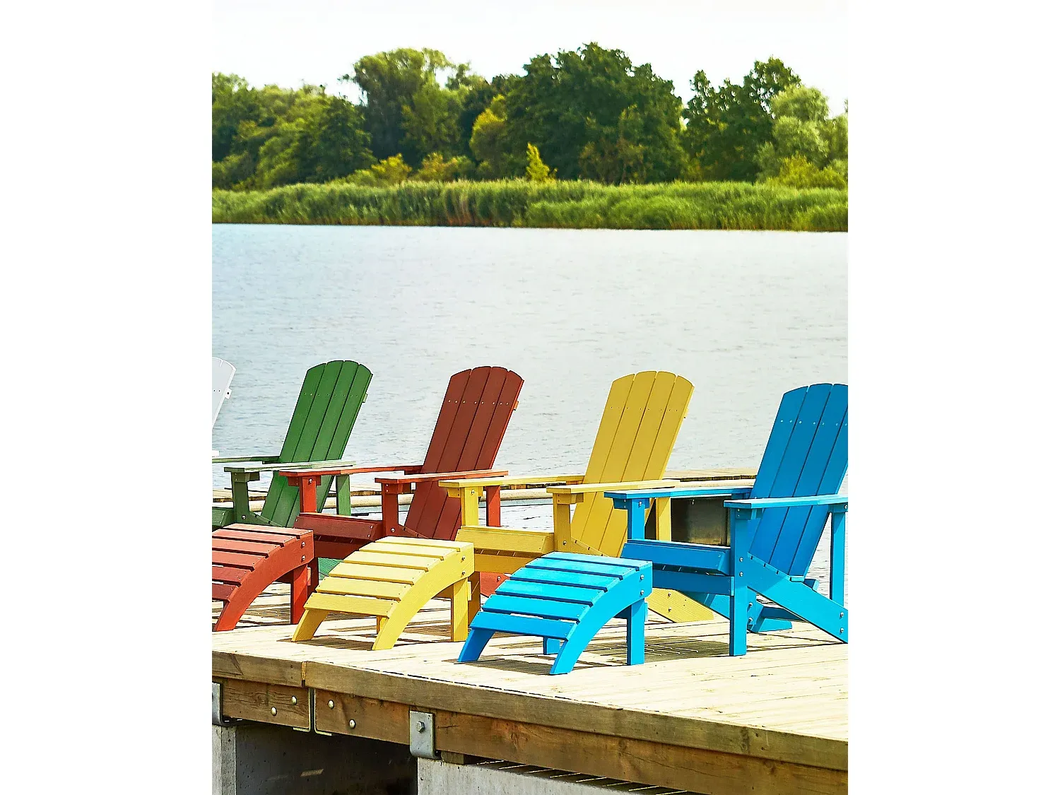 Moderner Outdoor-Fußhocker aus Kunstholz in Grün