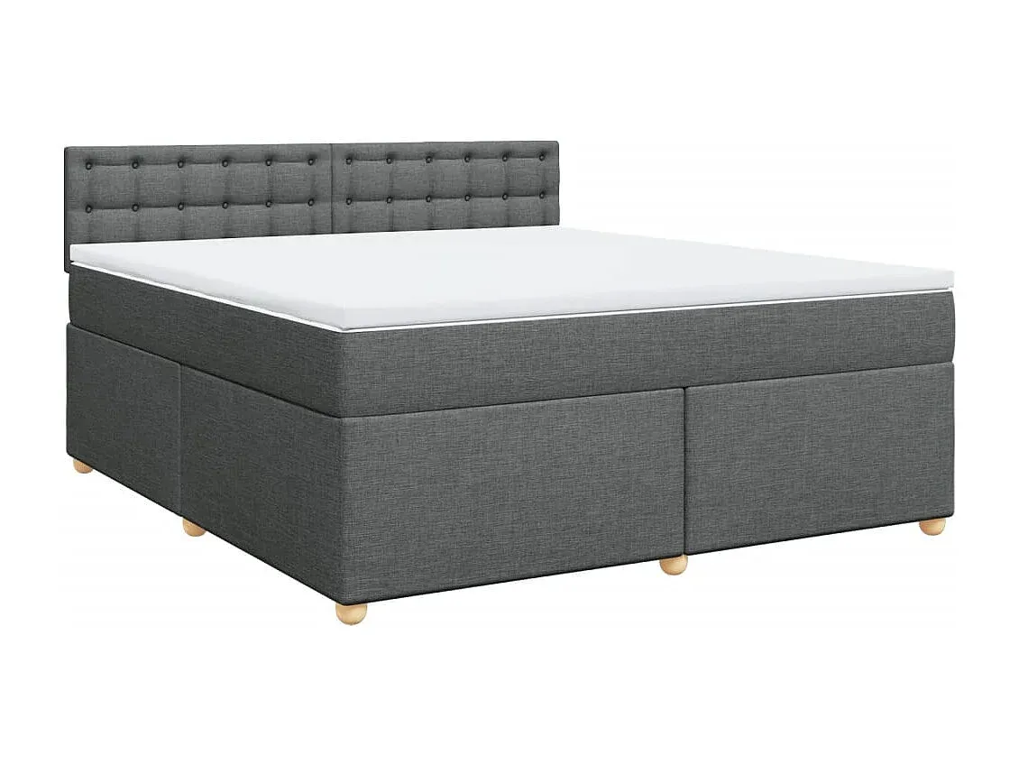 Elegantes Boxspringbett mit Matratze in Dunkelgrau 180x200 cm