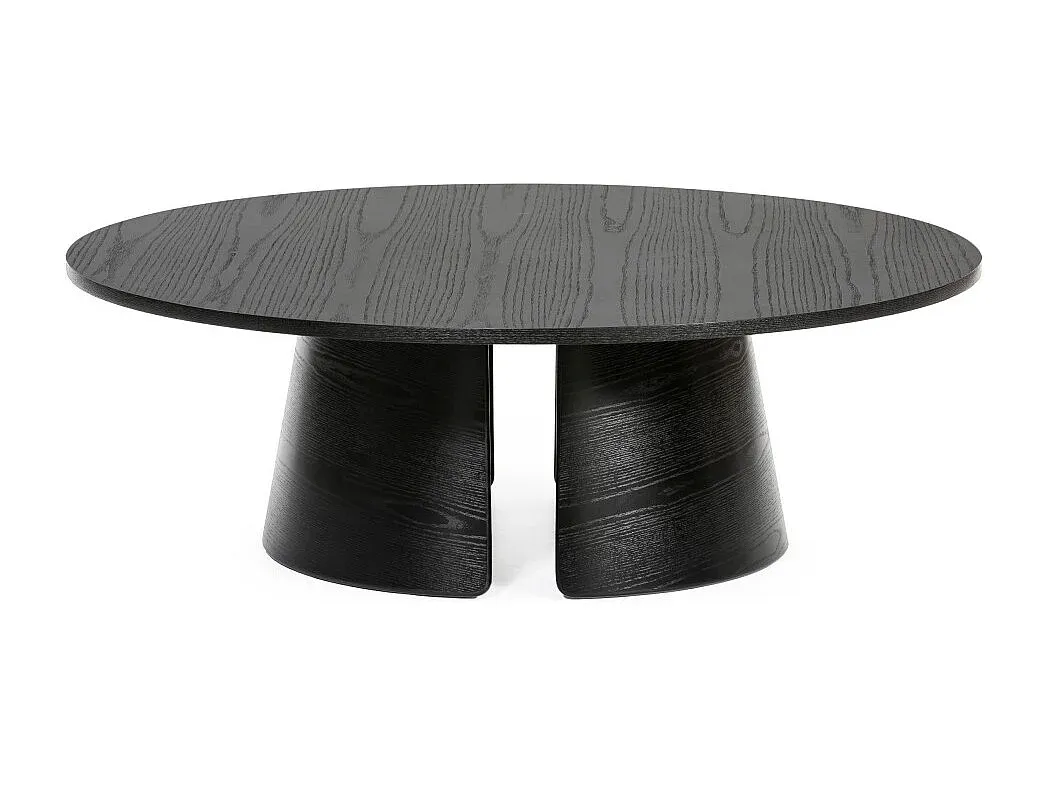 Runder Couchtisch in Schwarz, 110 cm Durchmesser