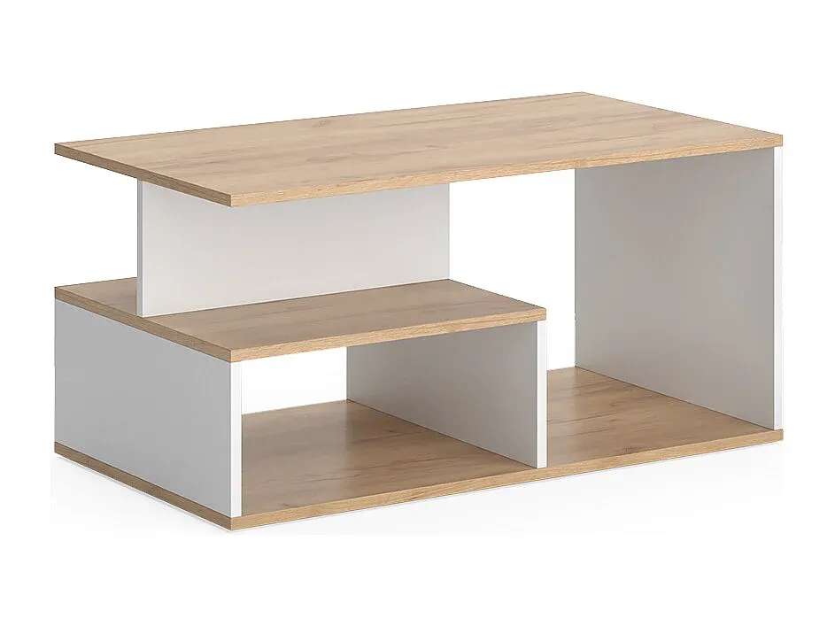 Eleganter Couchtisch in Eichenoptik mit Weiß