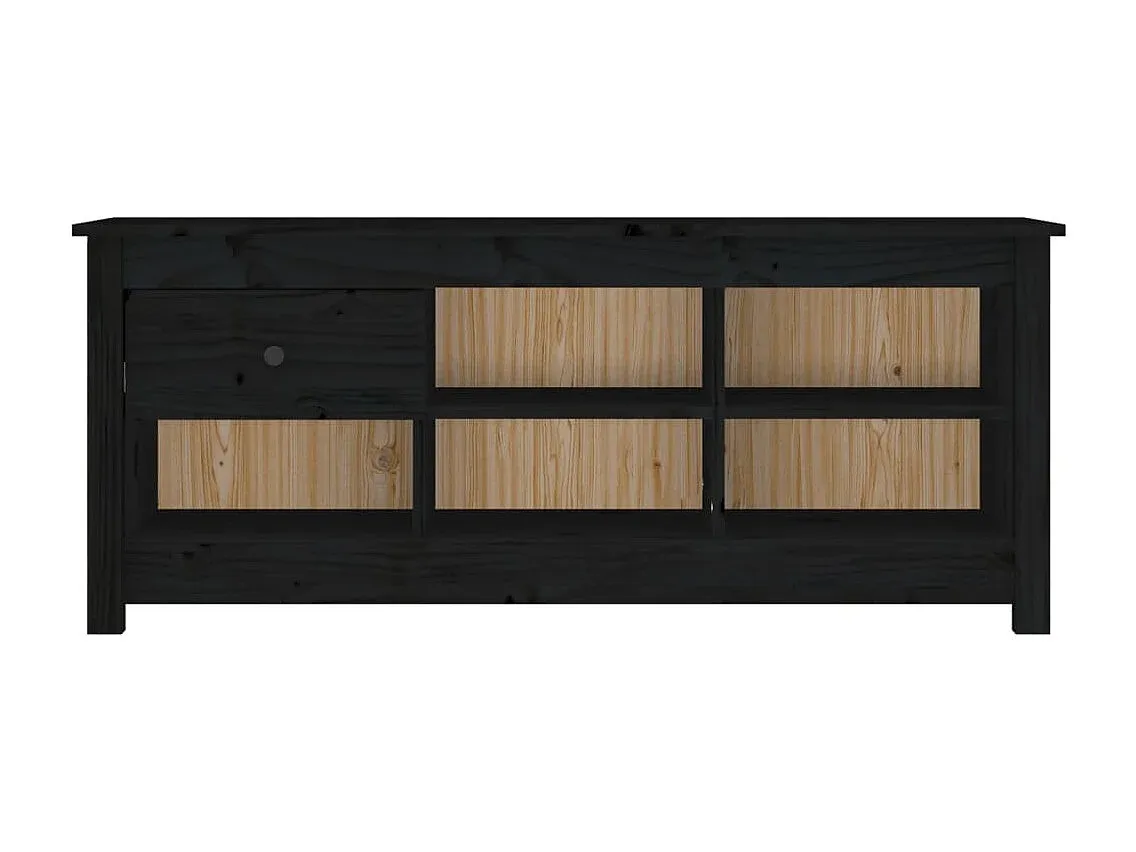 Schuhschrank aus Kiefernholz in Schwarz 110x38x45,5 cm