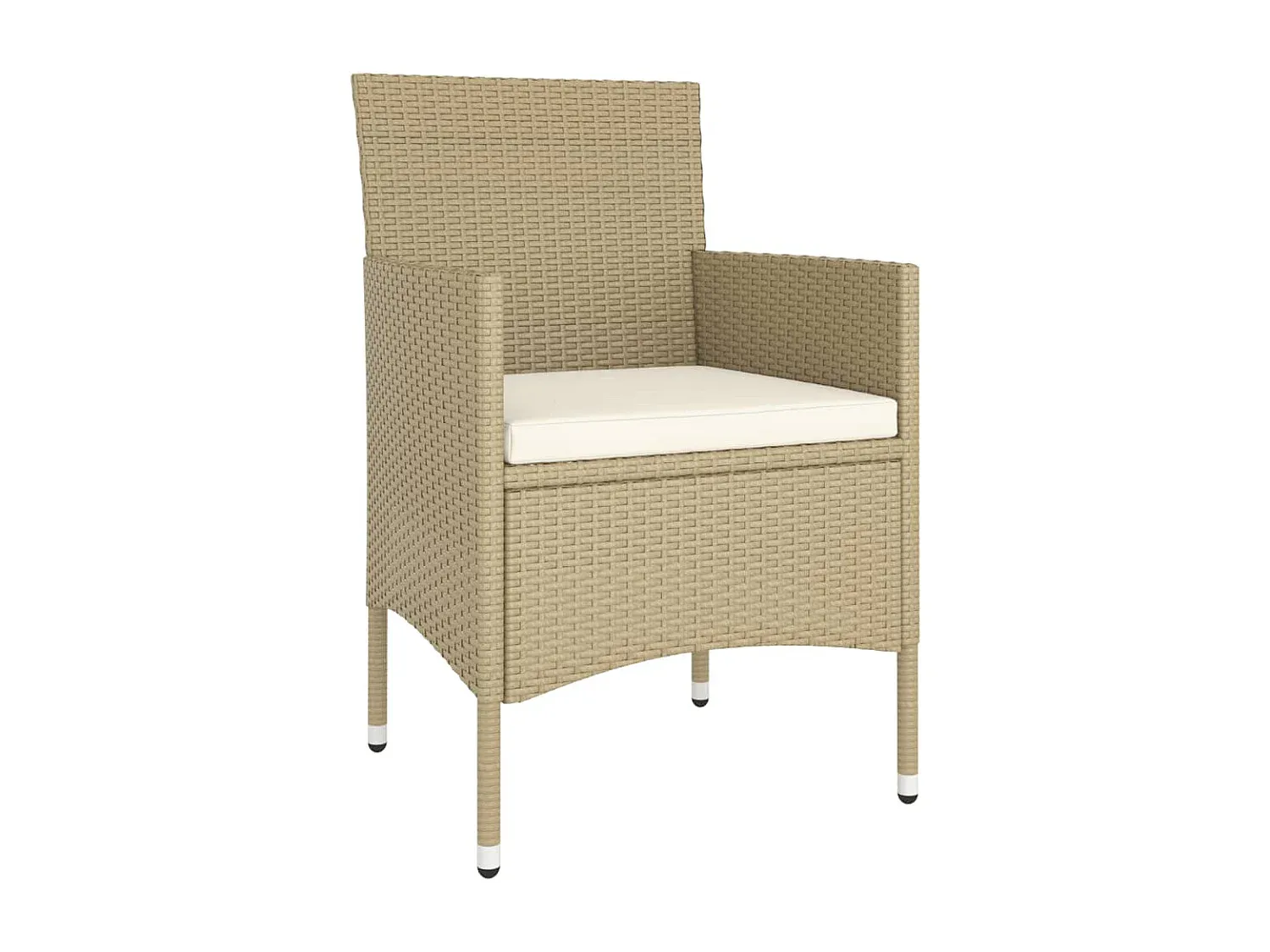 Moderne 5-teilige Garten-Essgruppe aus Poly-Rattan in Beige