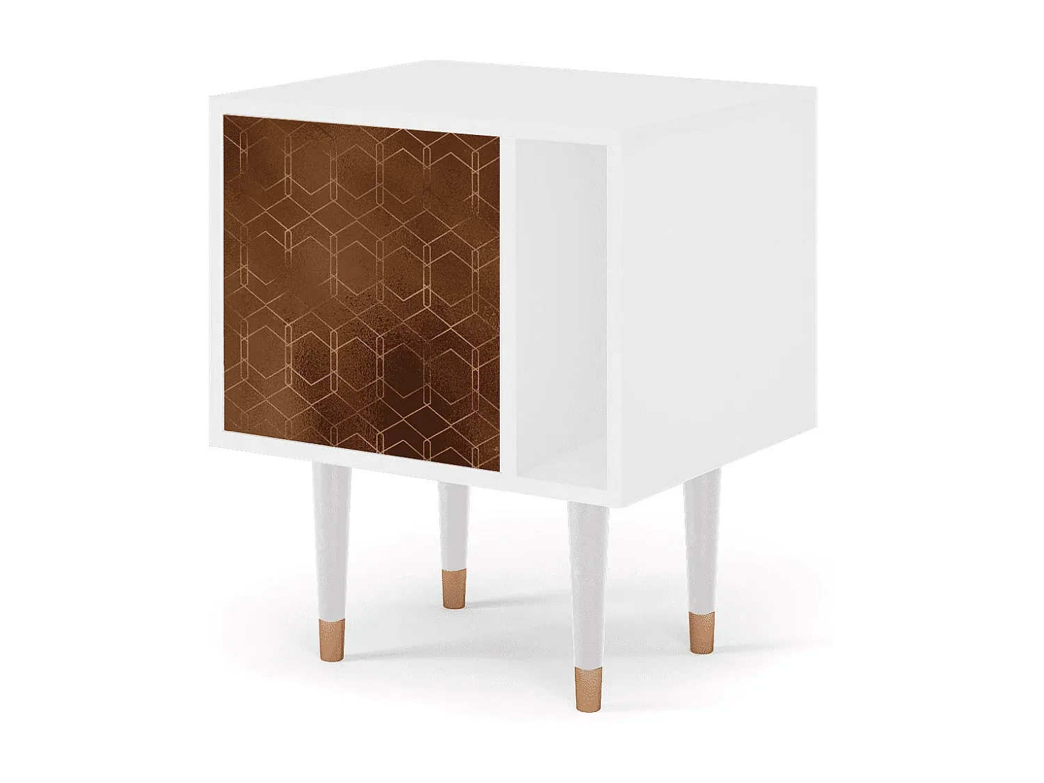 Moderner Nachttisch in Schokolade und Weiß