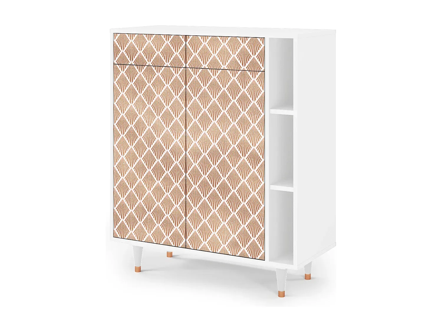 Elegantes Sideboard mit Stauraum, Pastellfarben, Weiß