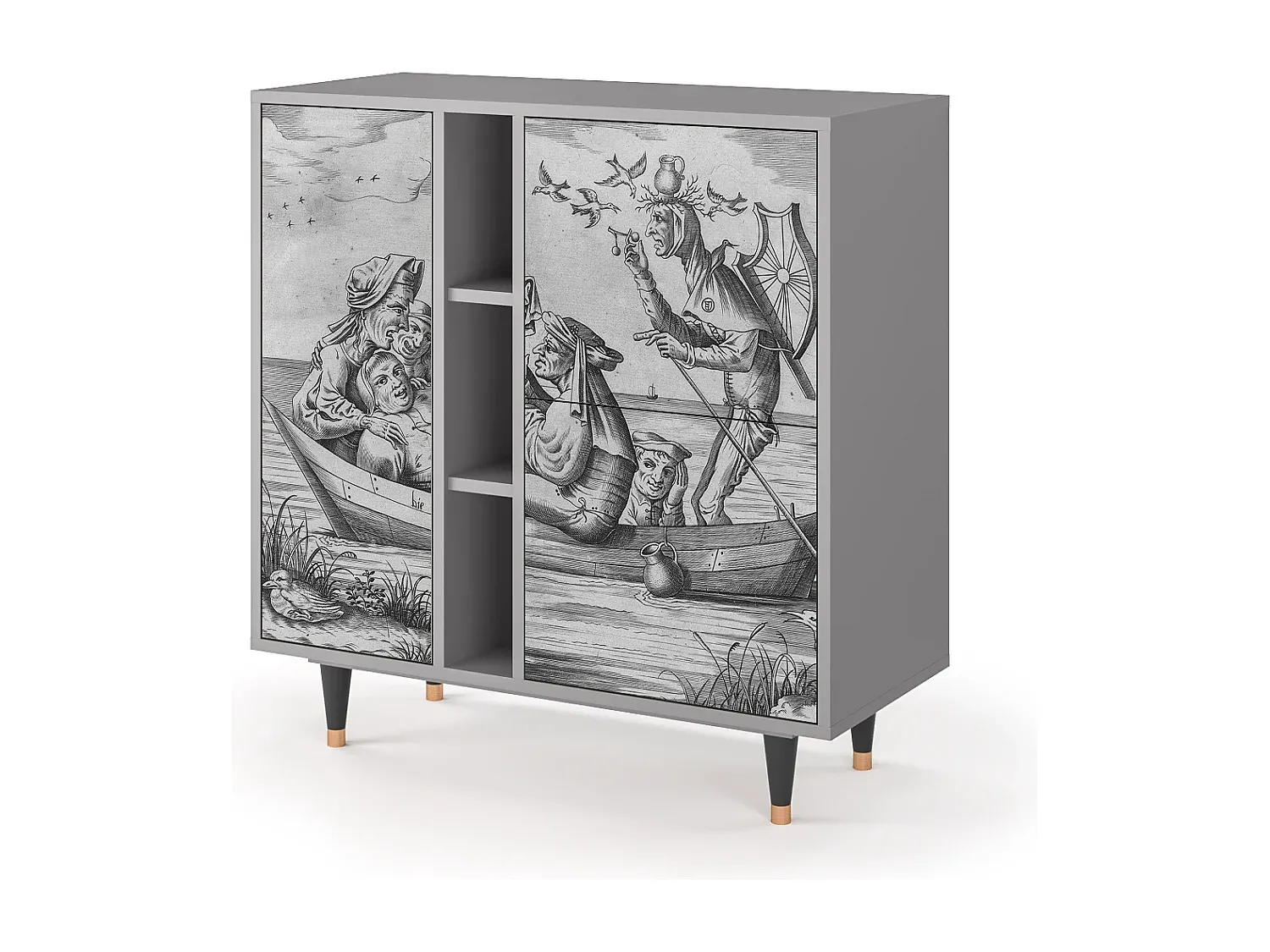 Modernes Sideboard mit Stauraum in Blau und Grau