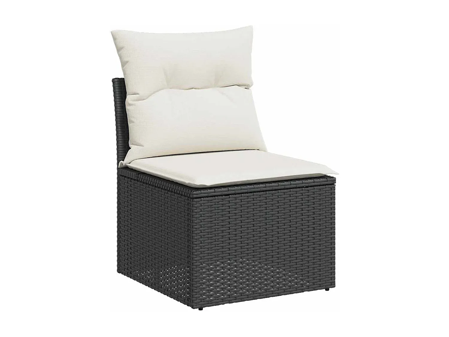 Moderne Gartenmöbel Set mit Kissen Schwarz Rattan