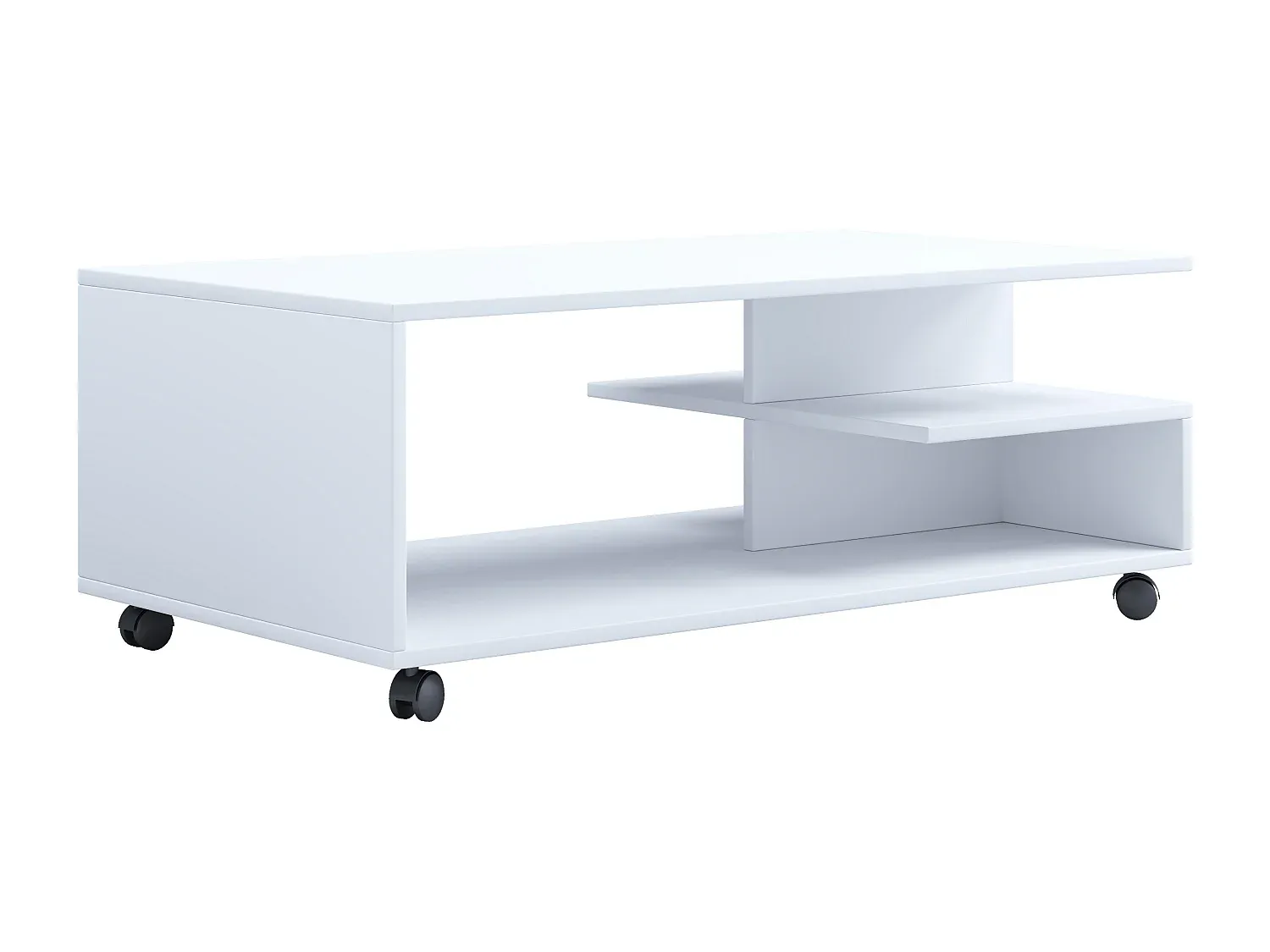 Moderner Couchtisch mit Rollen und Stauraum