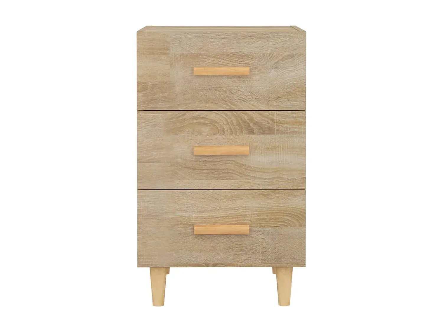 Moderner Nachttisch aus Holzwerkstoff, Eiche-Optik, 40x40x66 cm