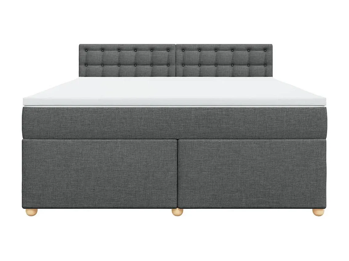 Elegantes Boxspringbett mit Matratze in Dunkelgrau 180x200 cm