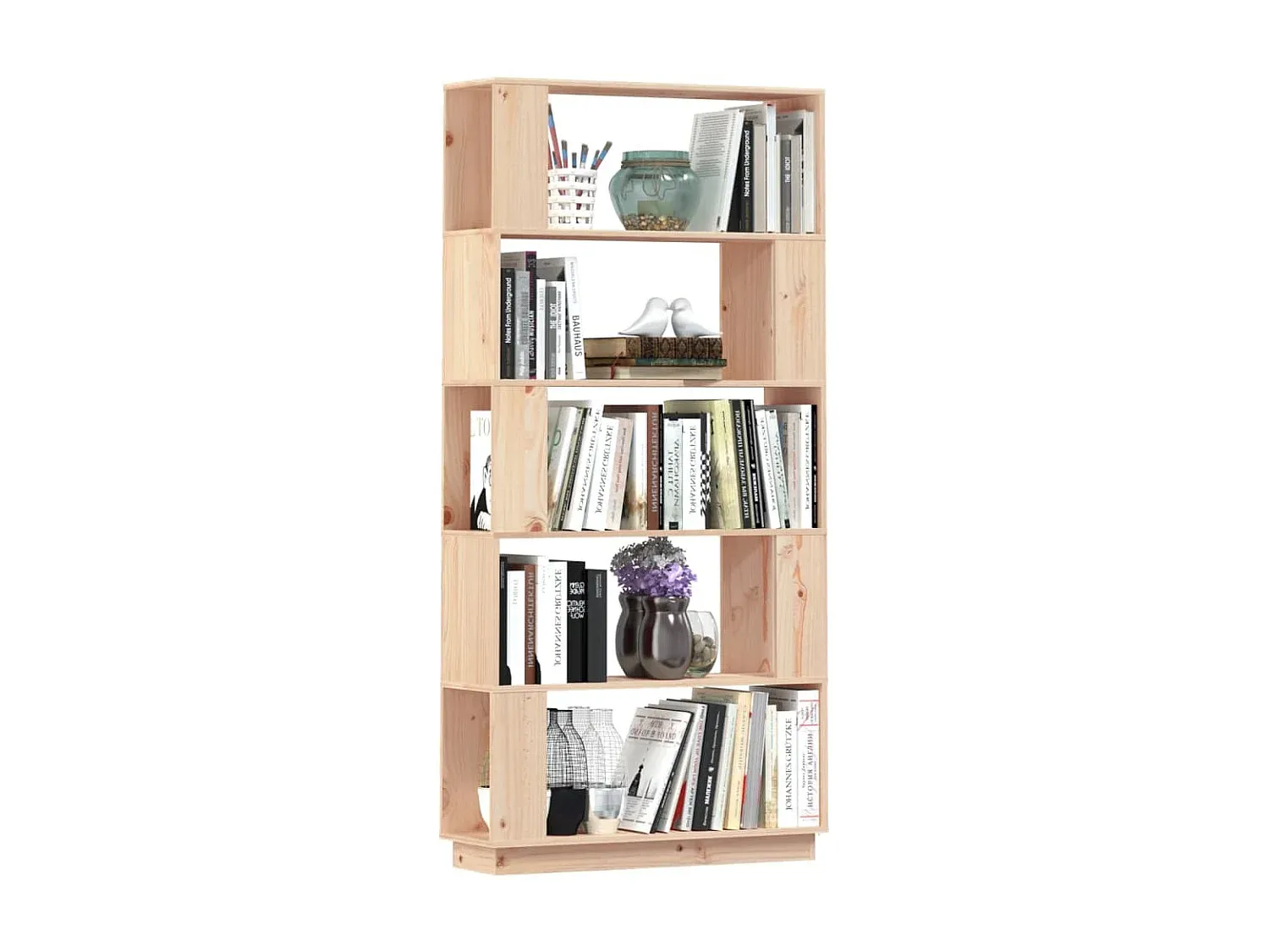 Massivholz Raumteiler Bücherregal