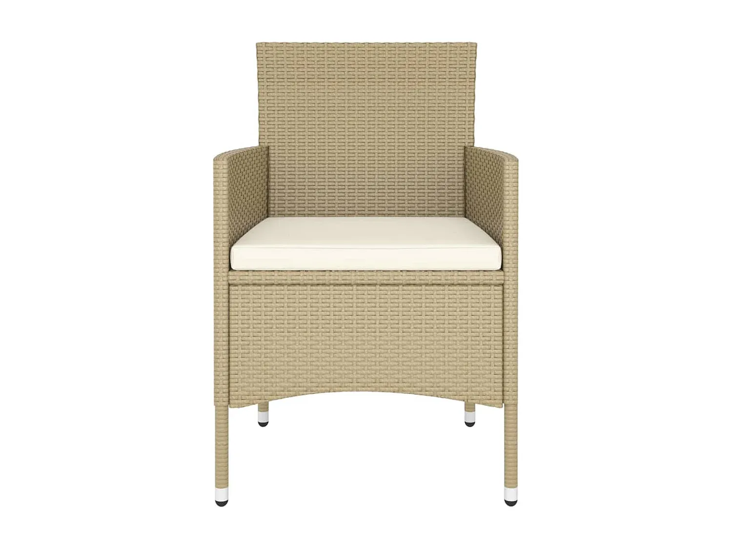 Moderne 5-teilige Garten-Essgruppe aus Poly-Rattan in Beige