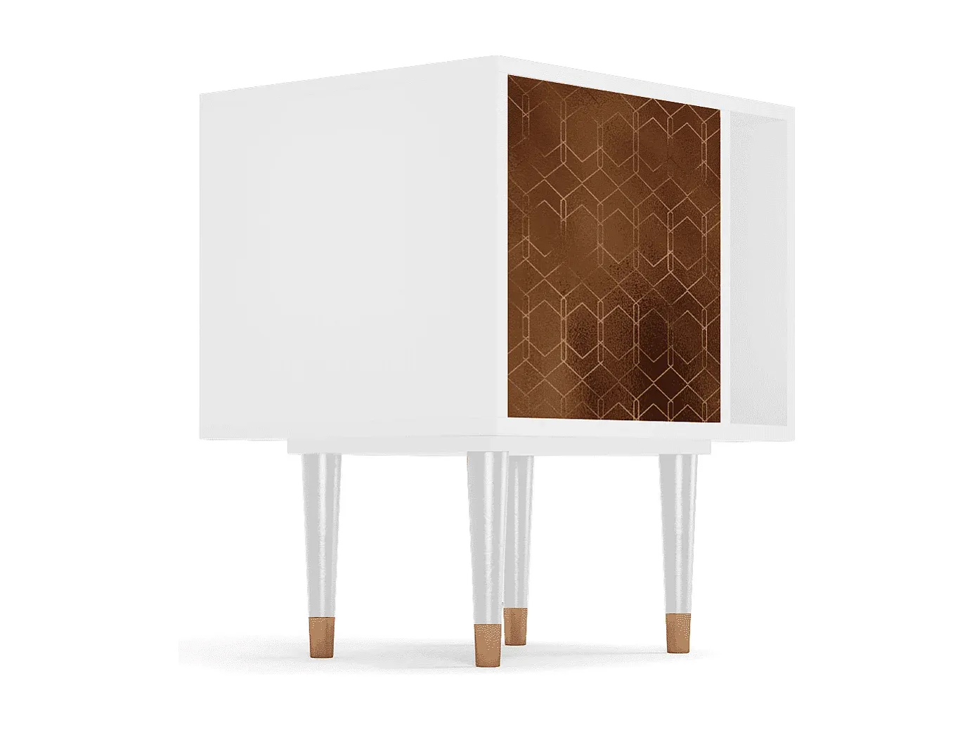 Moderner Nachttisch in Schokolade und Weiß