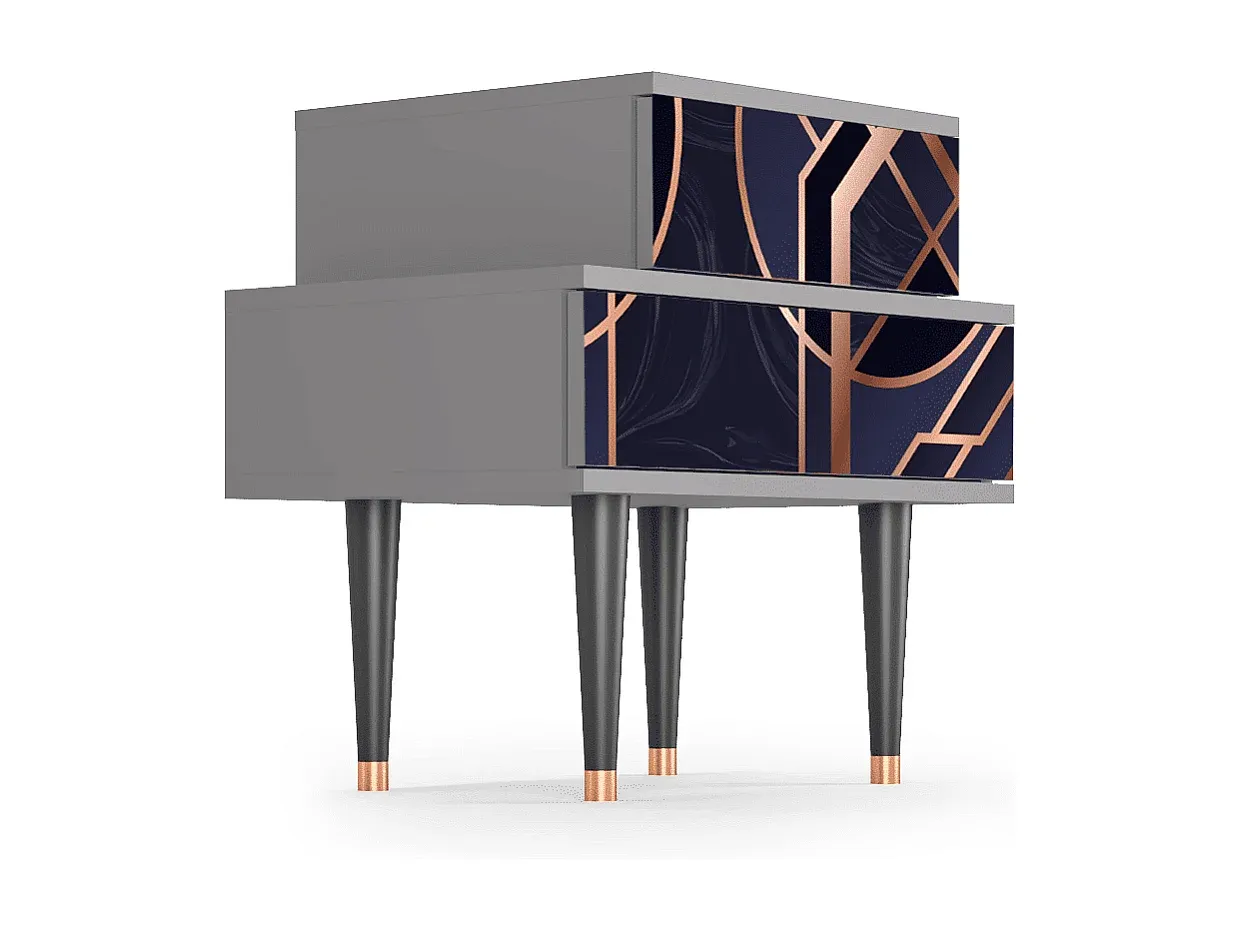 Moderner Nachttisch in Grau, 58x41 cm