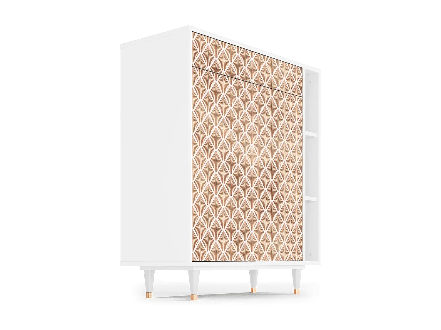 Elegantes Sideboard mit Stauraum, Pastellfarben, Weiß