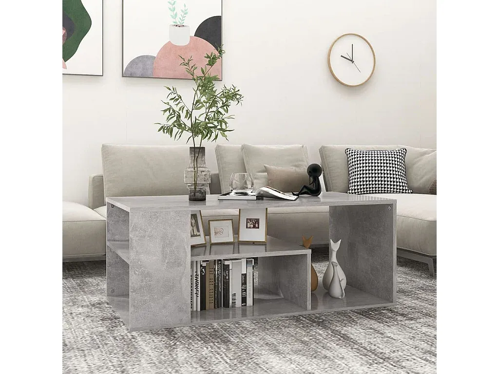Moderner Couchtisch in Betongrau 100x50x40 cm