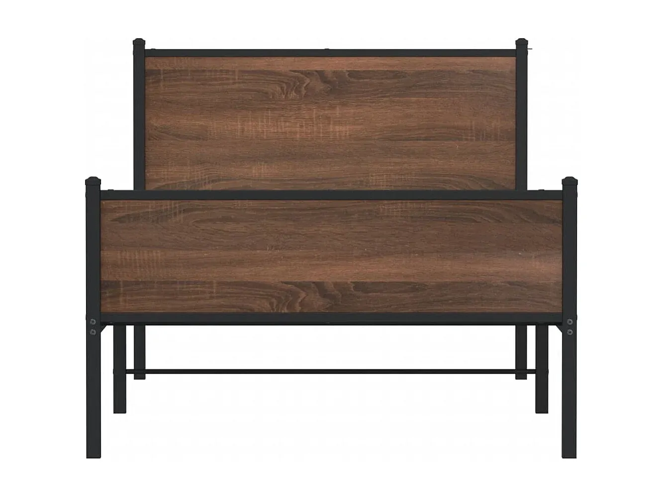 Modernes Metallbett in Eichen-Optik 100x200 cm